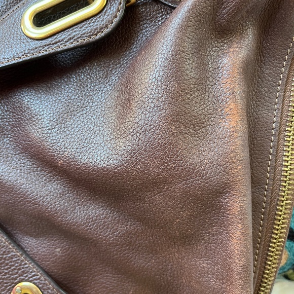 Chloe paraty 2-way large bag work bag glossy brown leather shoulder strap gold - Picture 14 of 16